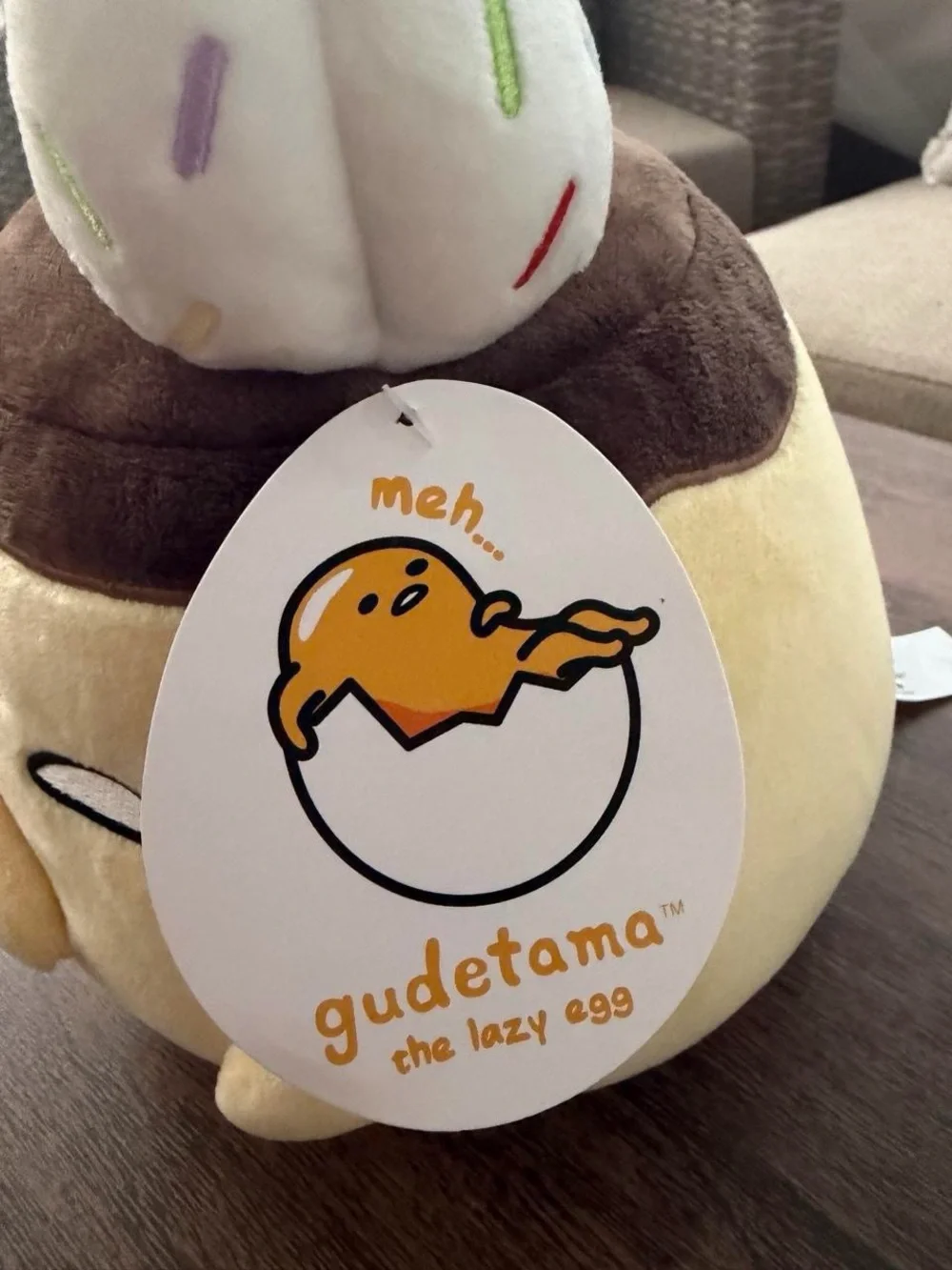 GUND Sanrio Gudetama The Lazy Egg Stuffed Animal, Flan Gudetama Plush Toy